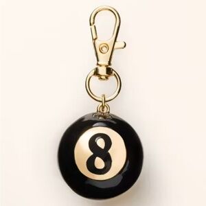 kate spade Black & Gold 8-Ball Keychain Card Holder NWOT